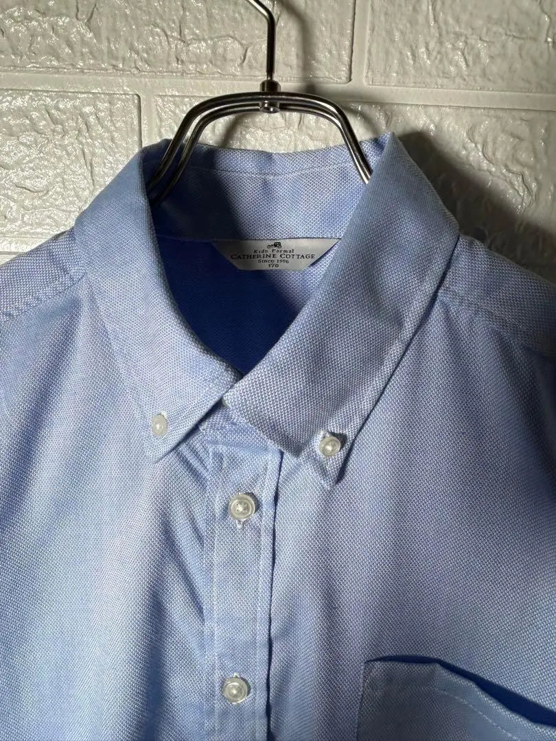 Catherine Cottage Button Down Shirt (170) Light Blue Chest Pocket Sturdy Fabric