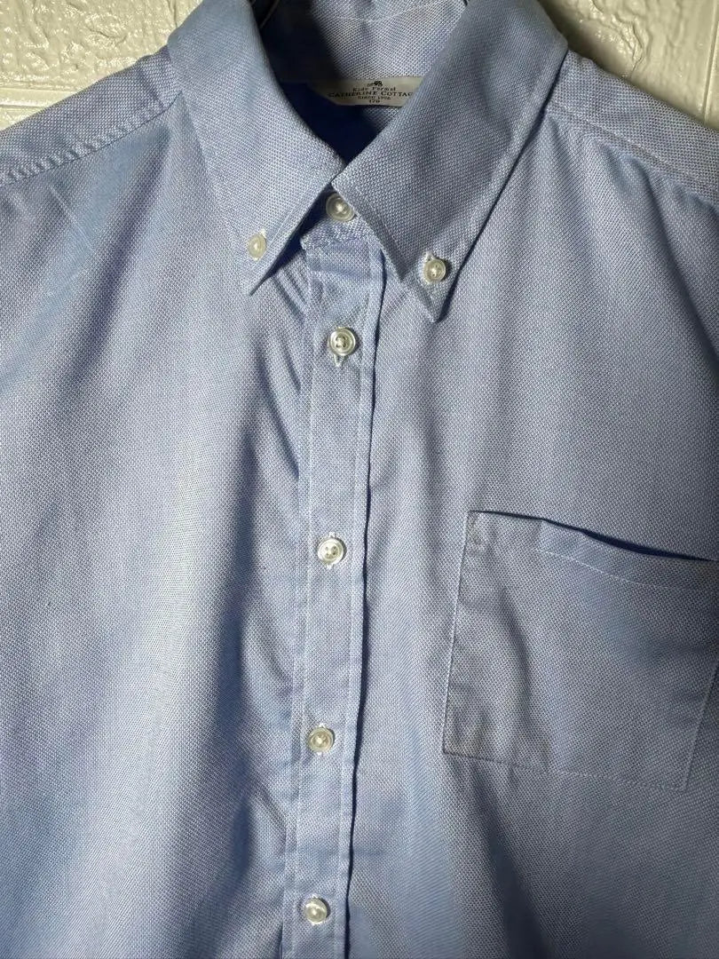 Catherine Cottage Button Down Shirt (170) Light Blue Chest Pocket Sturdy Fabric