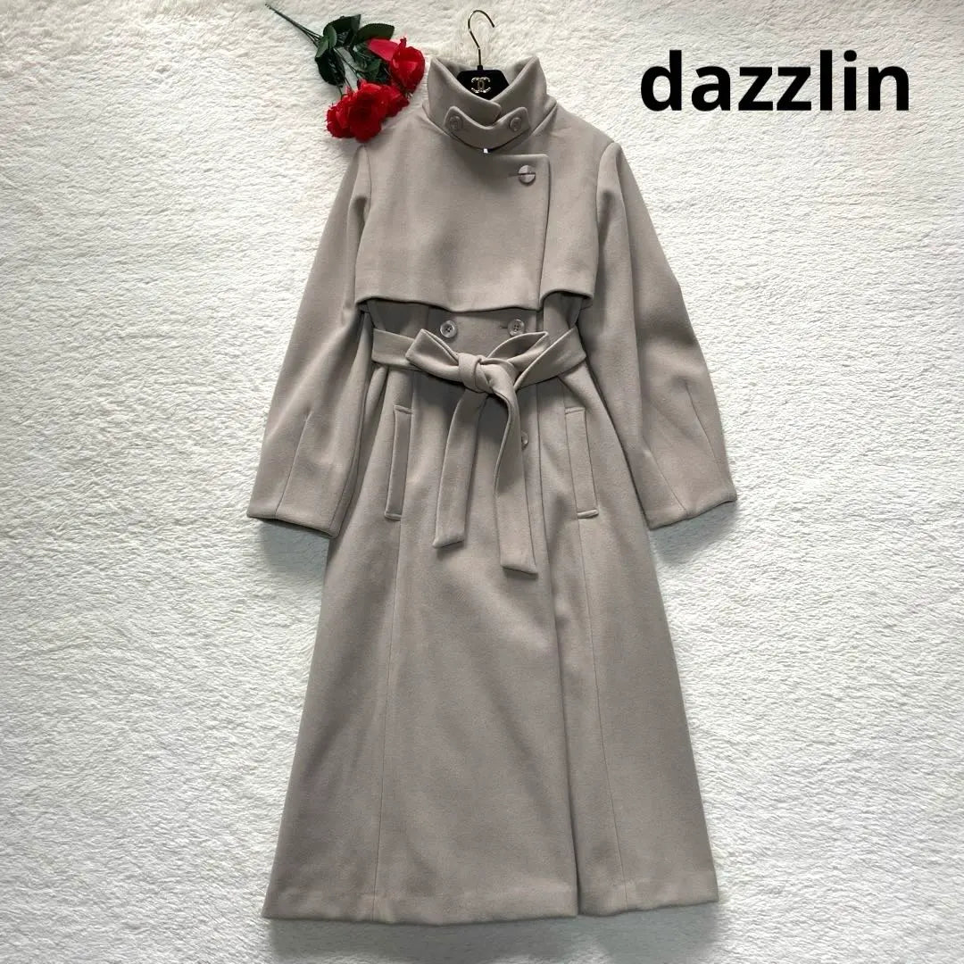 Dazzlin ♡ 2WAY color lady coat with belt, brown, size S