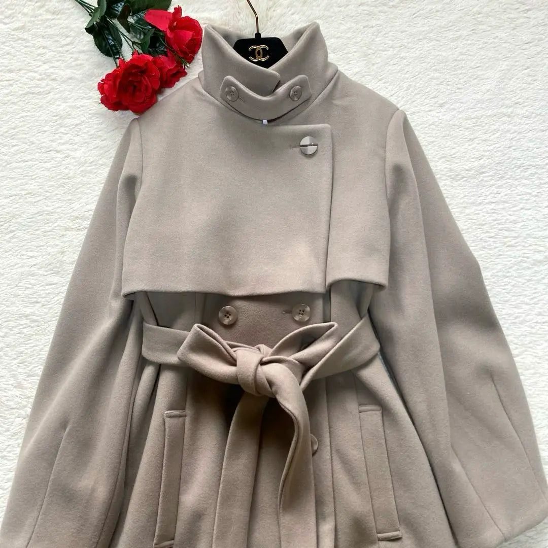 Dazzlin ♡ 2WAY color lady coat with belt, brown, size S