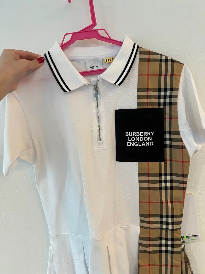 BURBERRY White Polo Dress Short Sleeve