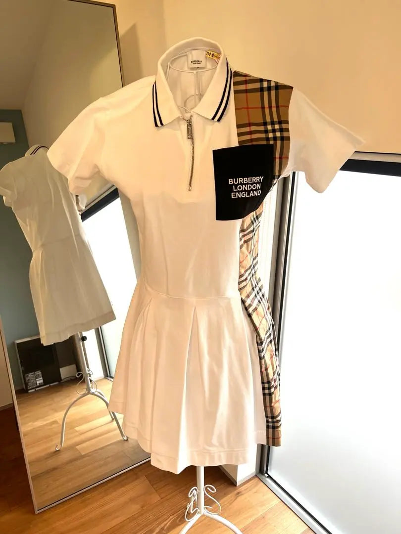 BURBERRY White Polo Dress Short Sleeve