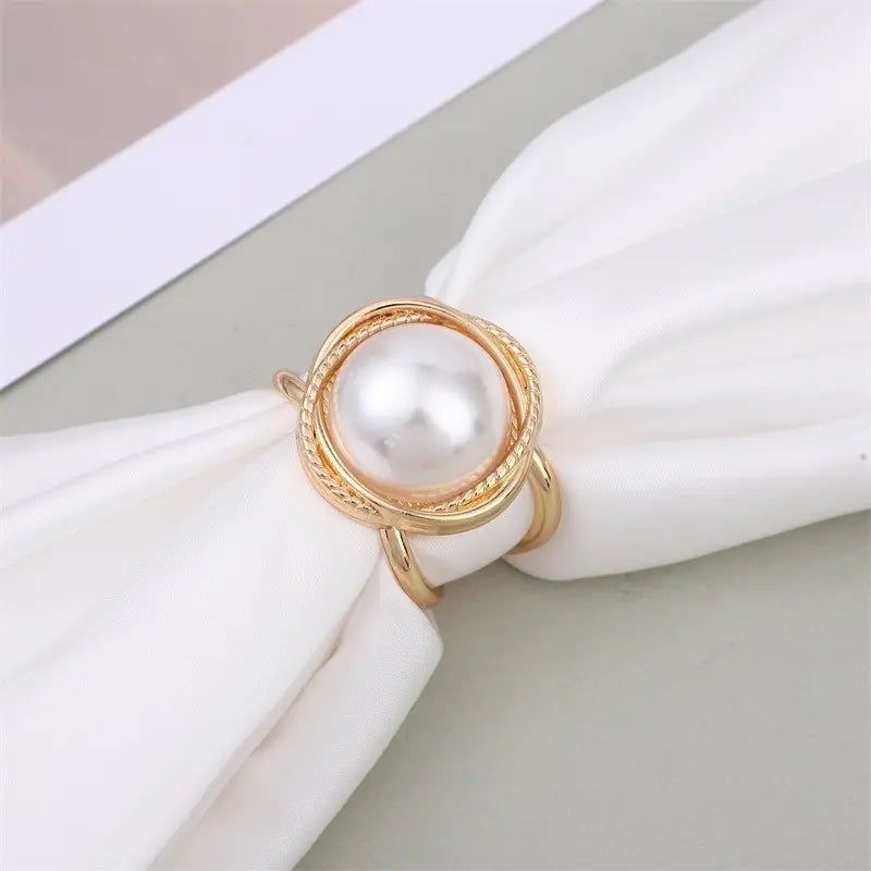 ♥️New Arrival♥️Women's scarf ring, pearl, overseas, buckle, gold, Korea