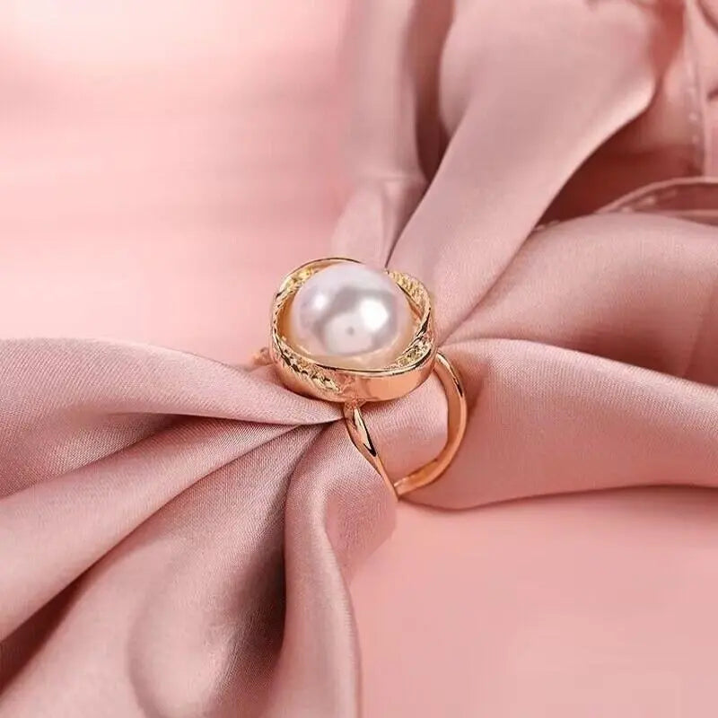 ♥️New Arrival♥️Women's scarf ring, pearl, overseas, buckle, gold, Korea