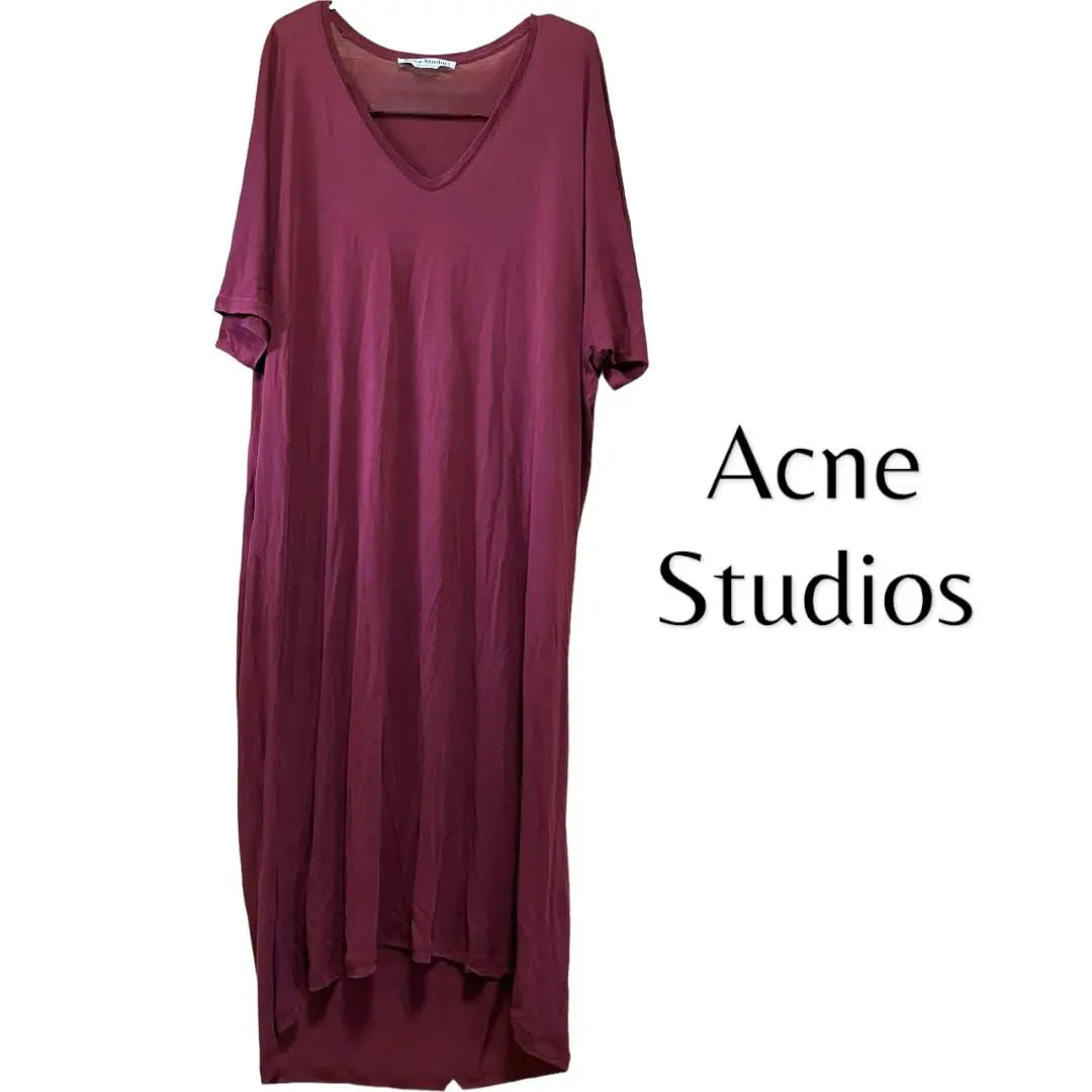 Acne Studios Cut Saw Piece V neck Long Sleeve M | アクネ ストゥディオズ カットソーワンピース Vネック ロング 半袖 M