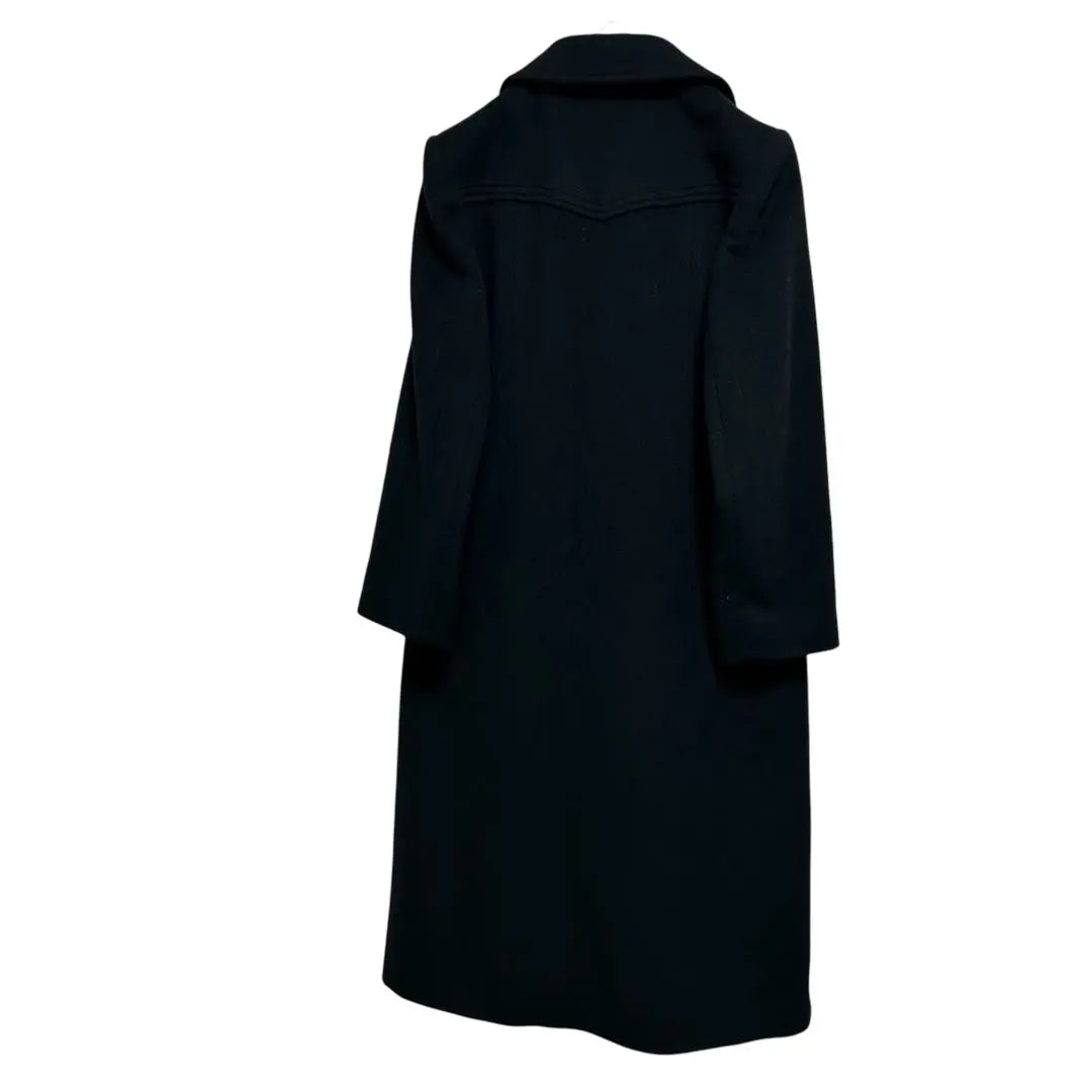 Carat Cashmere Long Coat Black 100% Wool Size 9