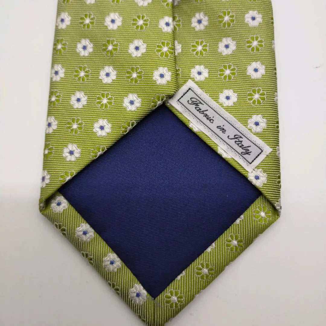 Belleza Fairfax Corbata FAIRFAX Amarillo Verde Komon patrón hecho a mano | 美品 フェアファクス ネクタイ fairfax 黄緑 小紋柄 ハンドメイド