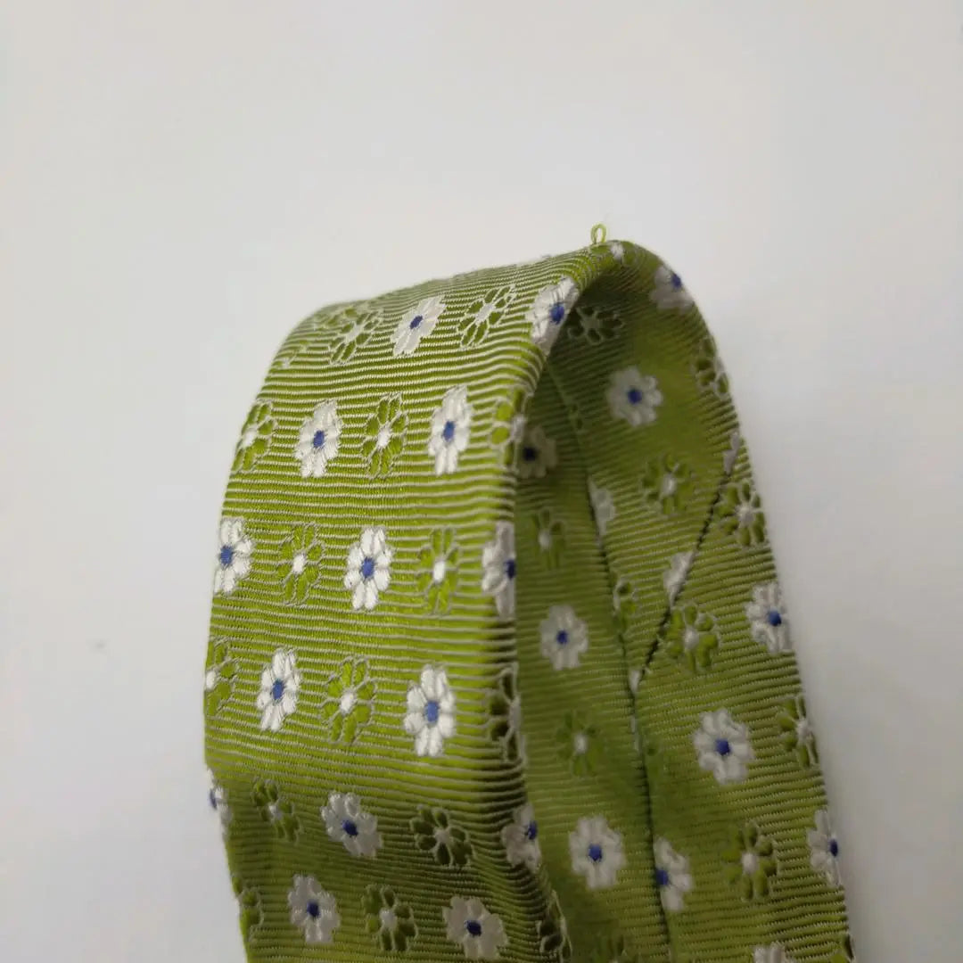 Belleza Fairfax Corbata FAIRFAX Amarillo Verde Komon patrón hecho a mano | 美品 フェアファクス ネクタイ fairfax 黄緑 小紋柄 ハンドメイド