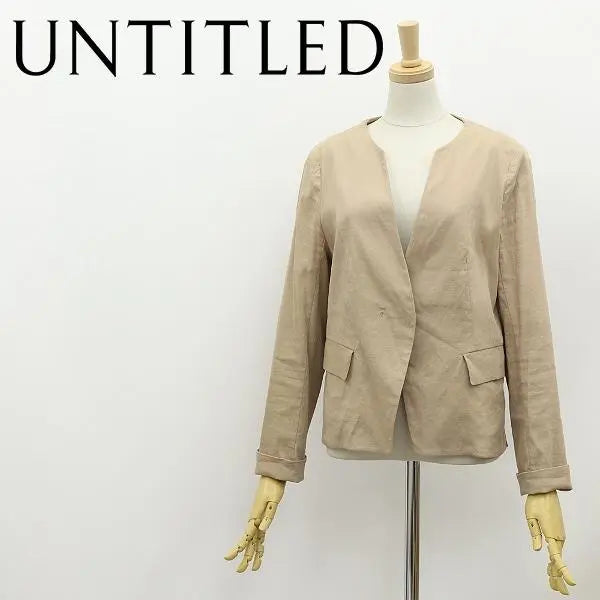 B2642 ■ Untitle x Fabrica Linen Sin Color Chaqueta 2 | B2642■アンタイトル×FAbRICA社 リネン ノーカラー ジャケット 2