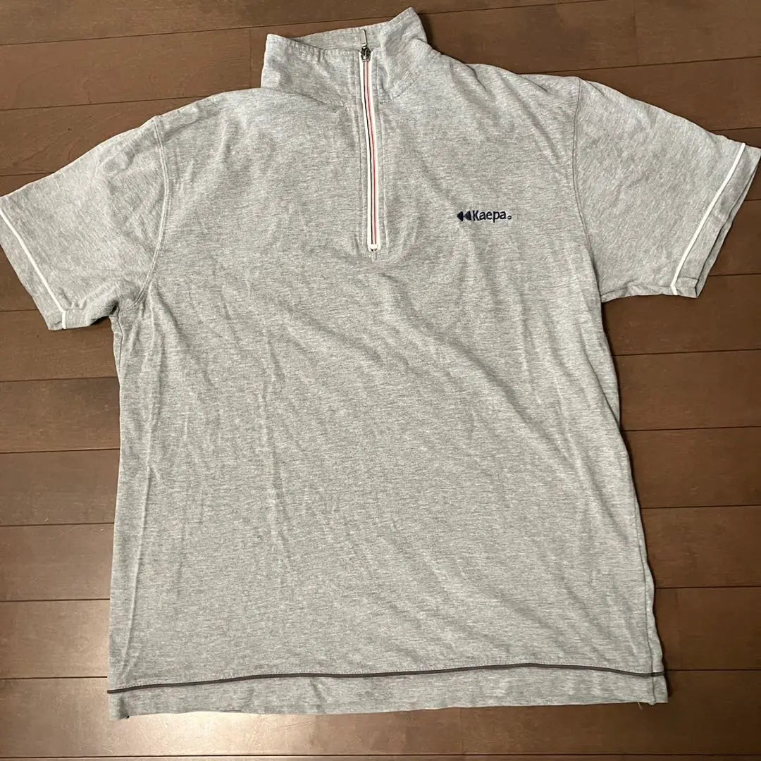 Polo de hombre Kaepa con corte y costura, media cremallera, gris, talla L