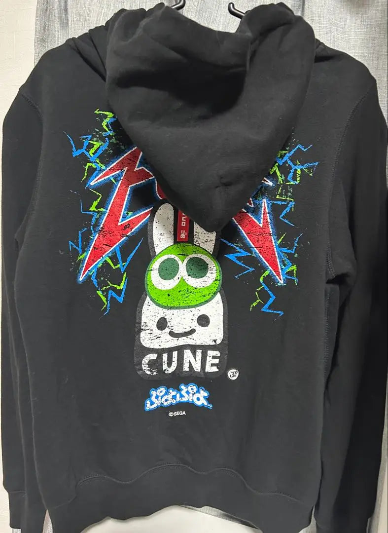 CUNE Parker 30th Anniversary Puyo Puyo Green Dori Puyo Lightning M size | CUNE パーカー 30周年 ぷよぷよ みどりぷよ 稲妻 Mサイズ