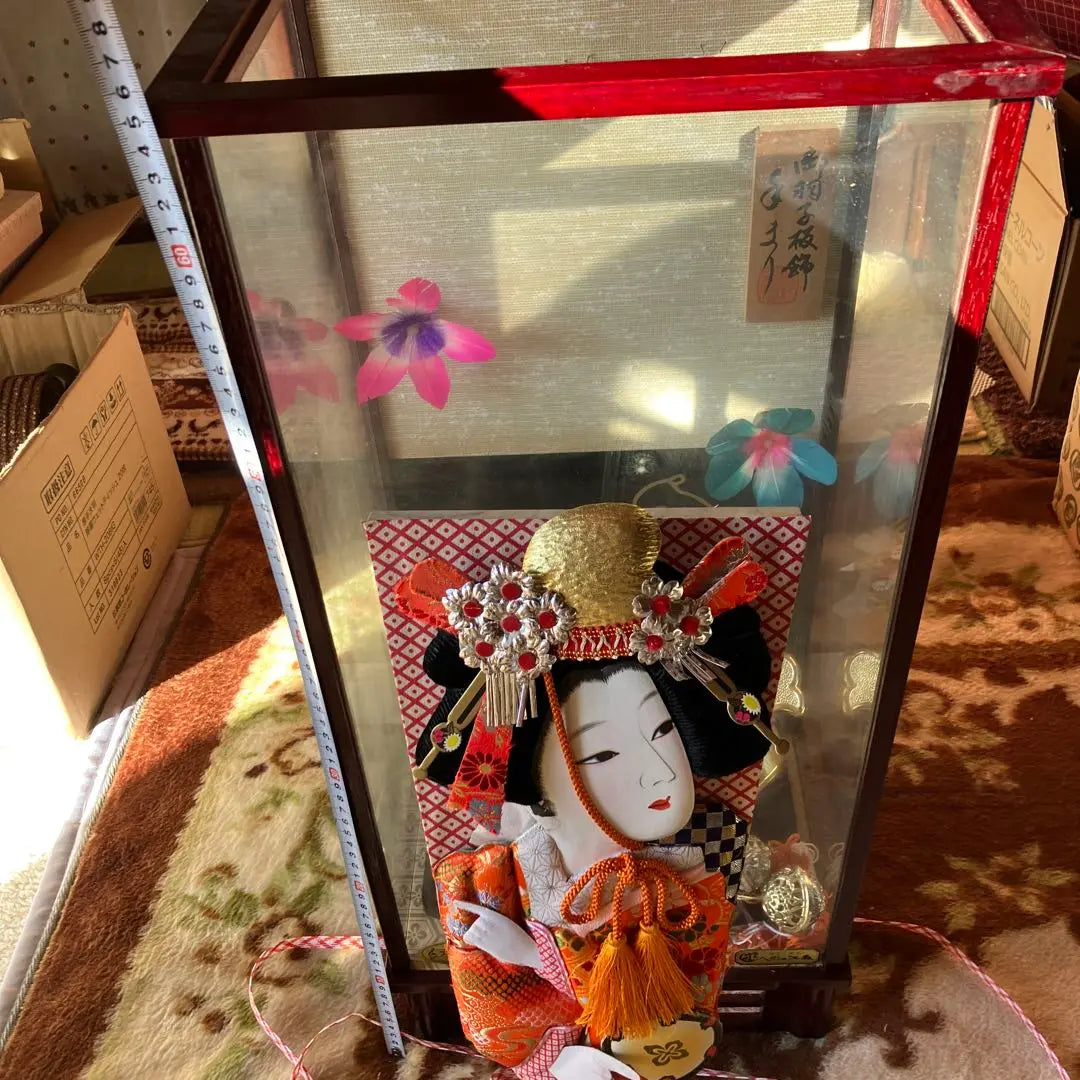 ★① Hagoita decoration in glass case New Year's celebration for girls, baby shower gifts, ornaments