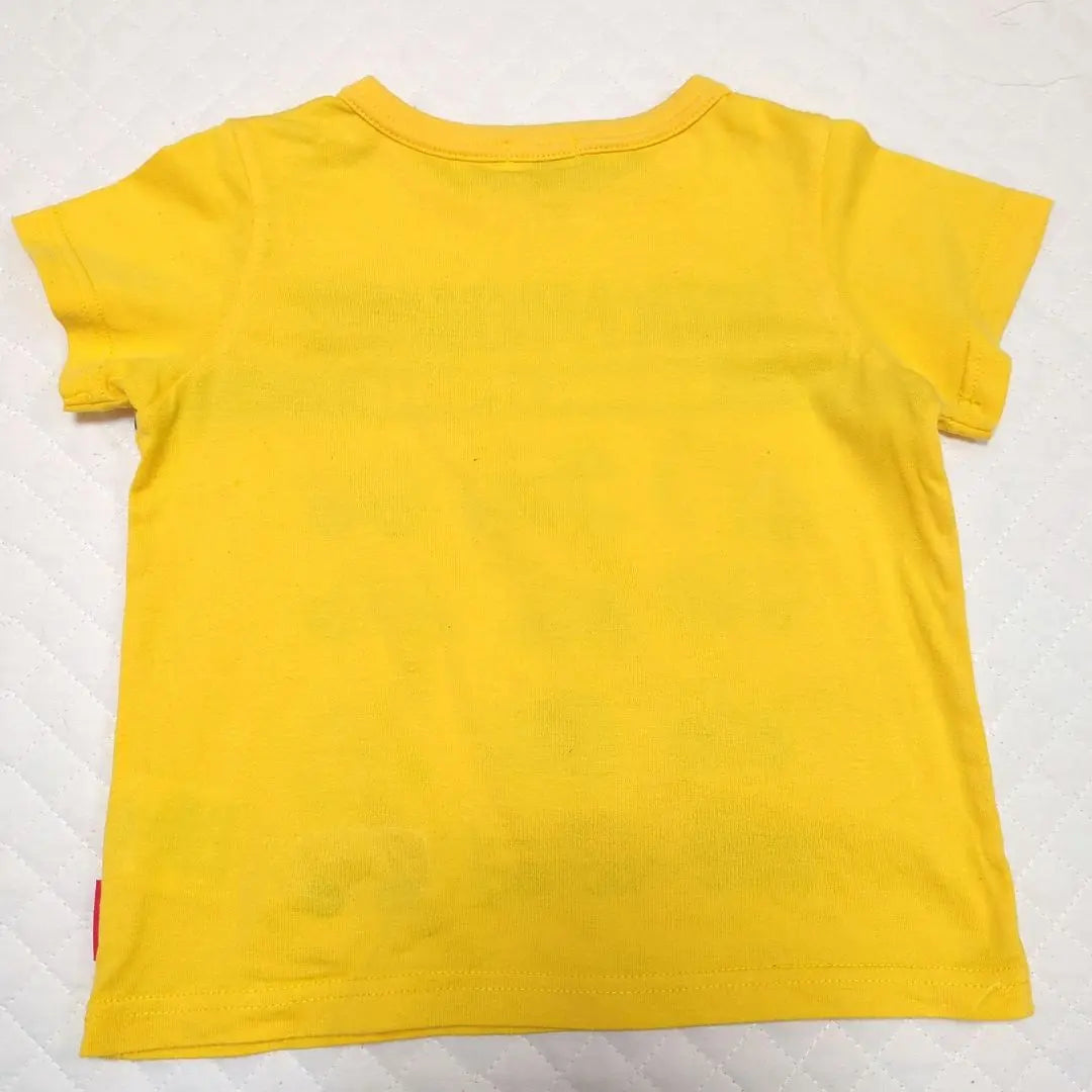 Miki House Short Sleeve Shirt Yellow Applike