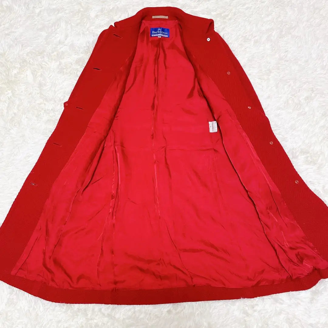 Abrigo largo Burberry Blue Label de lana rojo liso talla 38