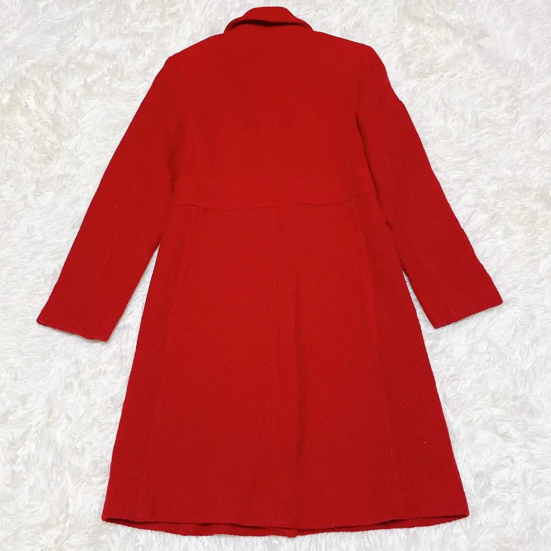 Abrigo largo Burberry Blue Label de lana rojo liso talla 38