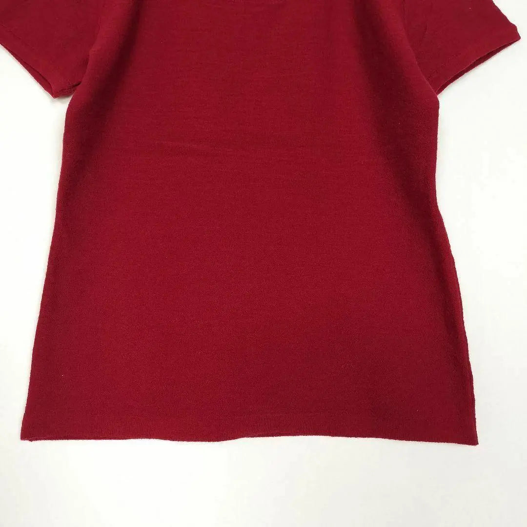 b10132 [Strawberry Fields] Short sleeve knit F red Bordeaux U-neck