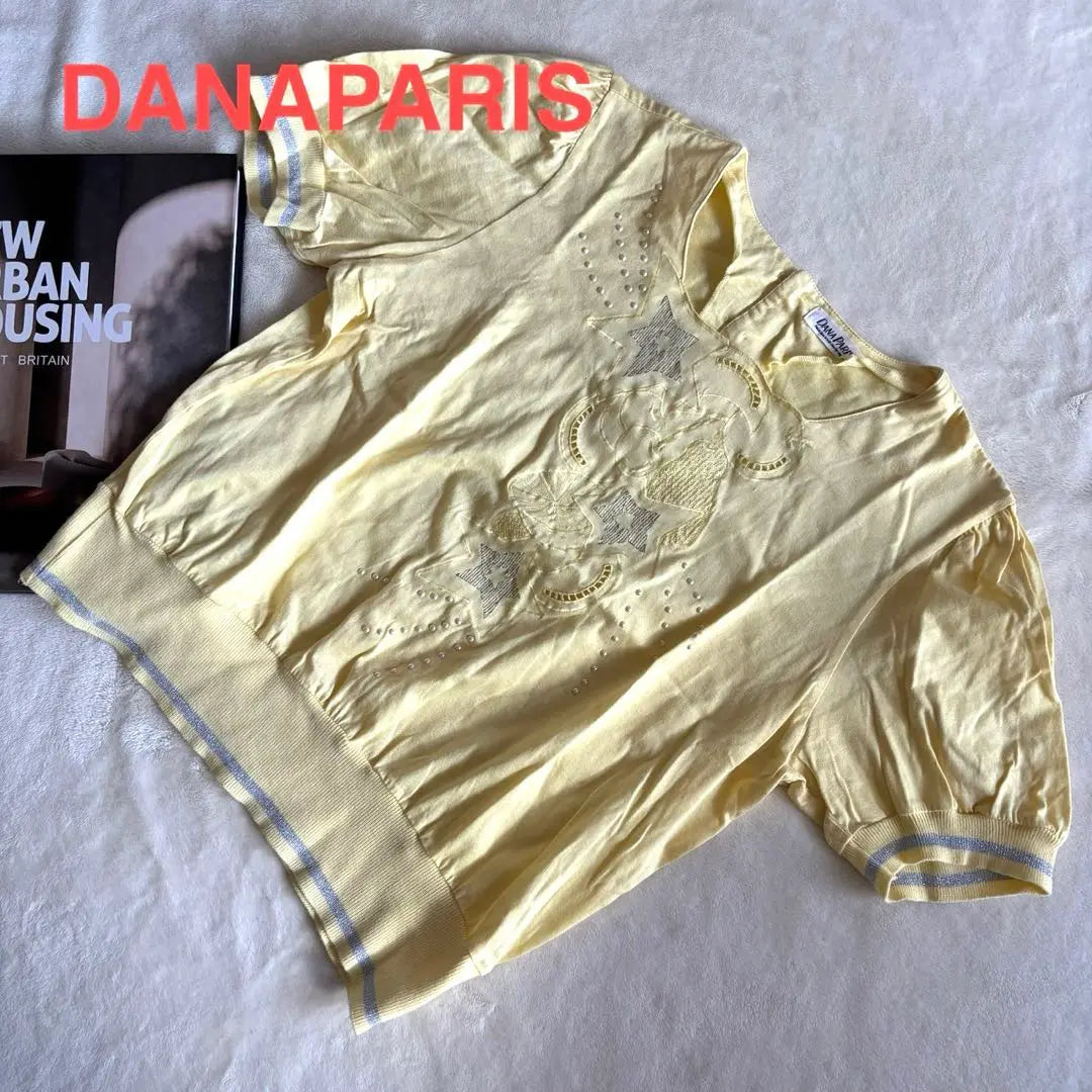 DANAPARIS Beautiful condition T-shirt Puff sleeve Star Glitter Pearl Stylish 3