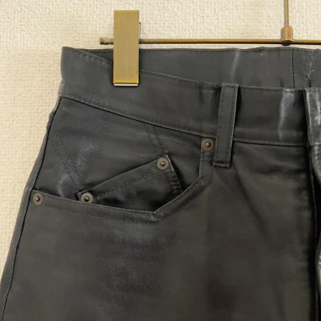 ◆ PPFM P -FM Y2K 00S Design Cutting Leather Pants