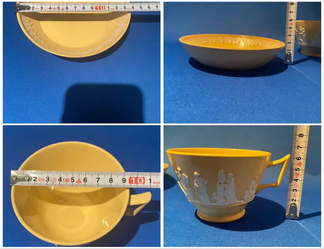 Taza y platillo de madera en forma de cuña