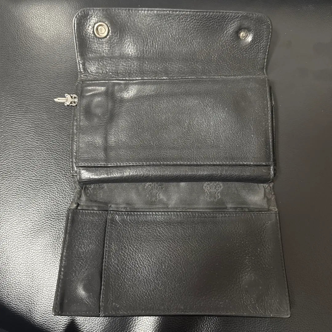 Chrome Hearts Black Leather Wallet