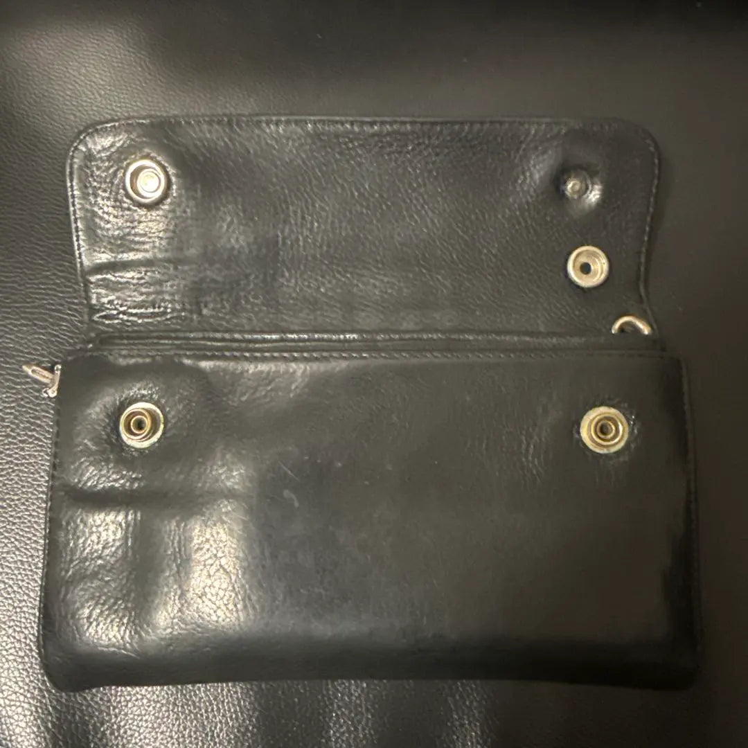 Chrome Hearts Black Leather Wallet