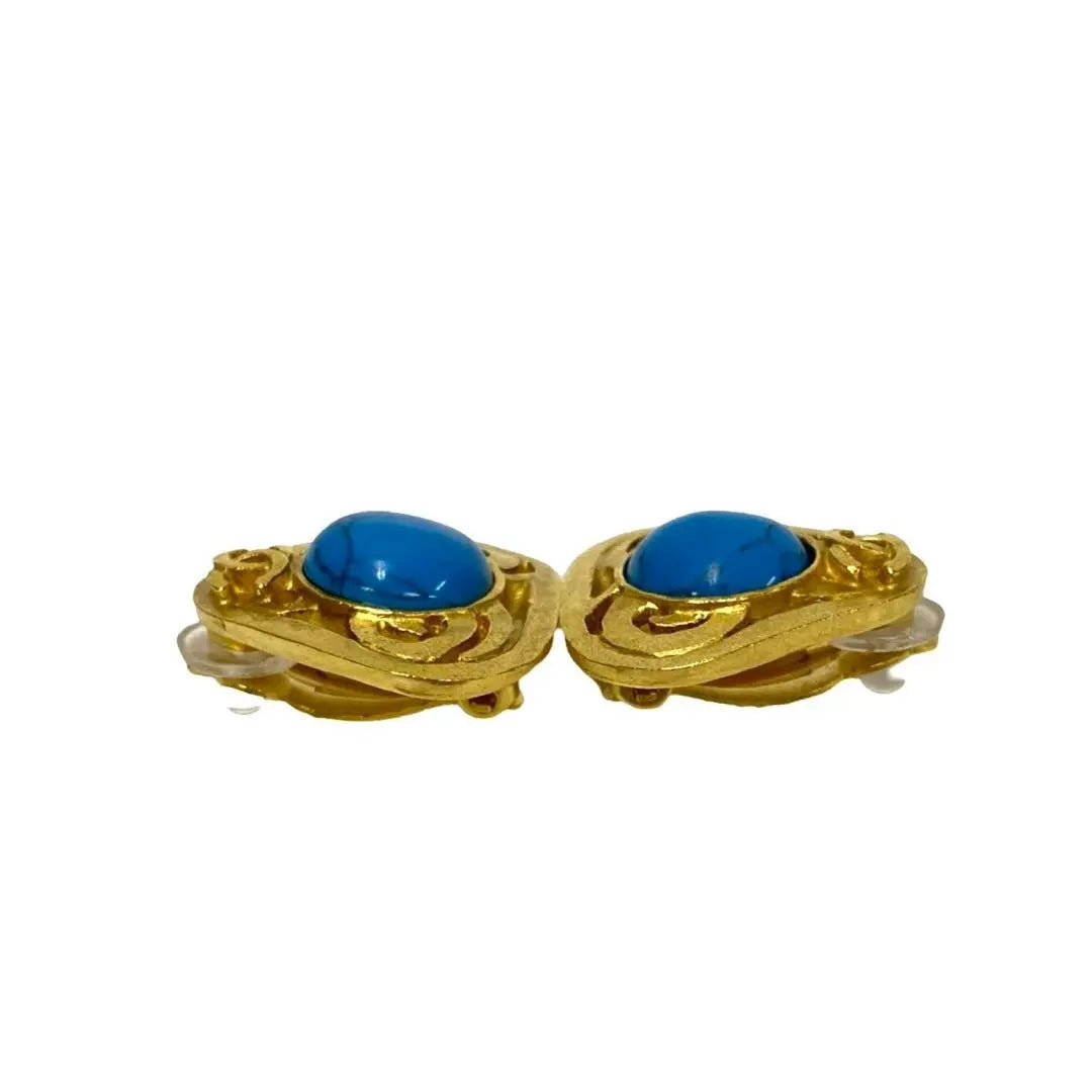 Pendientes tipo brazalete con turquesa Coco Mark de Chanel, 95P, en muy buen estado