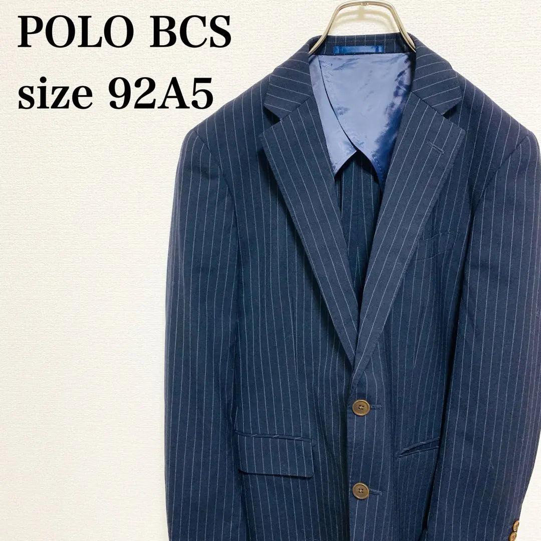 Polobby C.S Striped pattern Single button wool tailored jacket with backrest