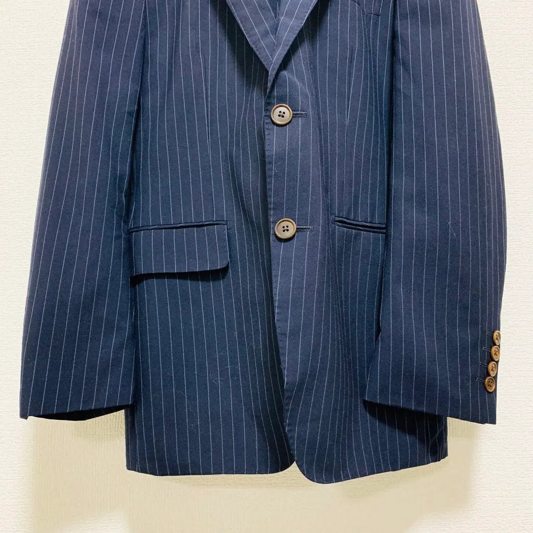 Polobby C.S Striped pattern Single button wool tailored jacket with backrest