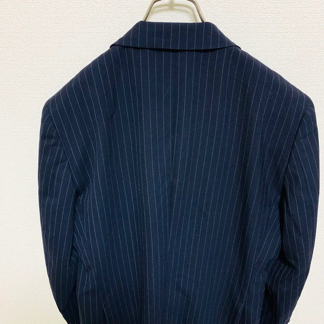 Polobby C.S Striped pattern Single button wool tailored jacket with backrest