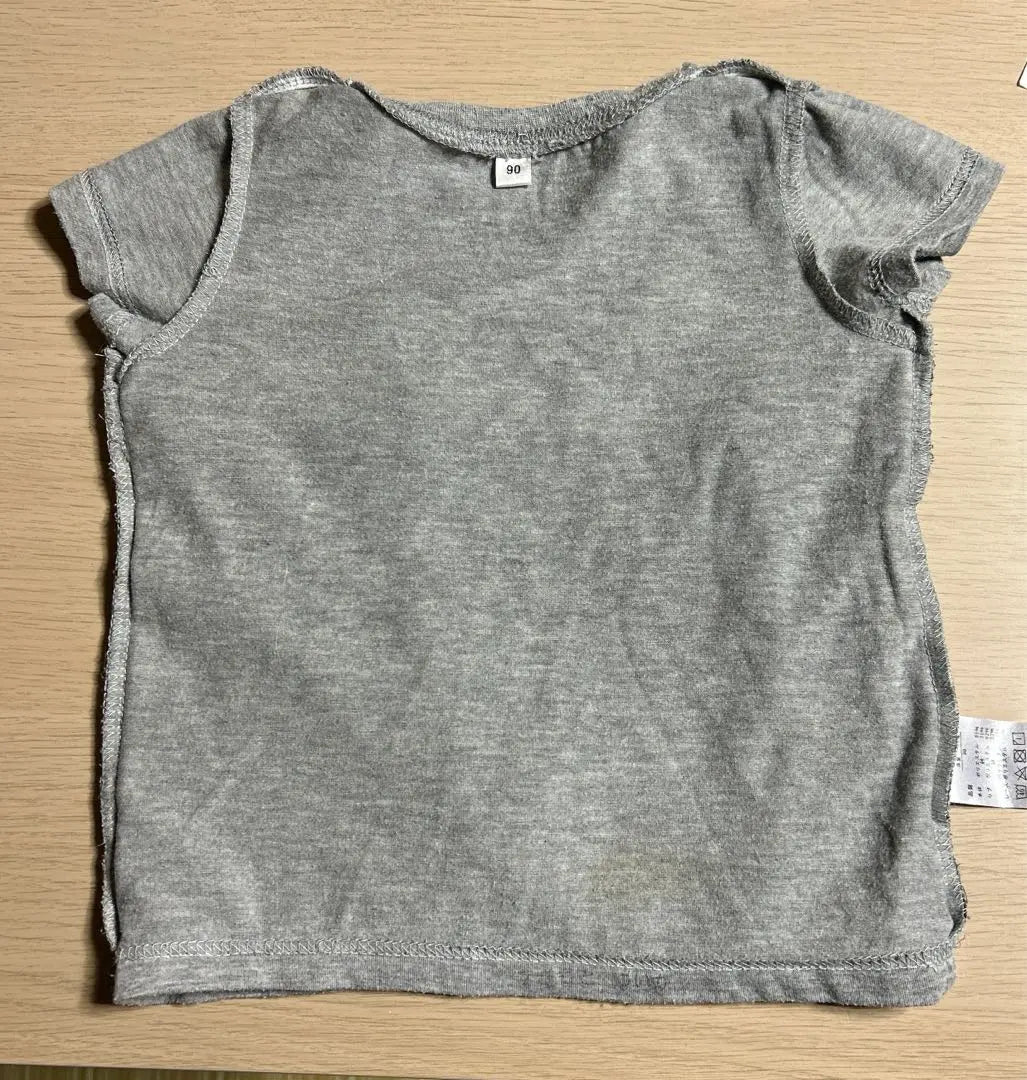 Camiseta, ropa de bebé talla 90, estampado de flores, cuadros, gris, gris