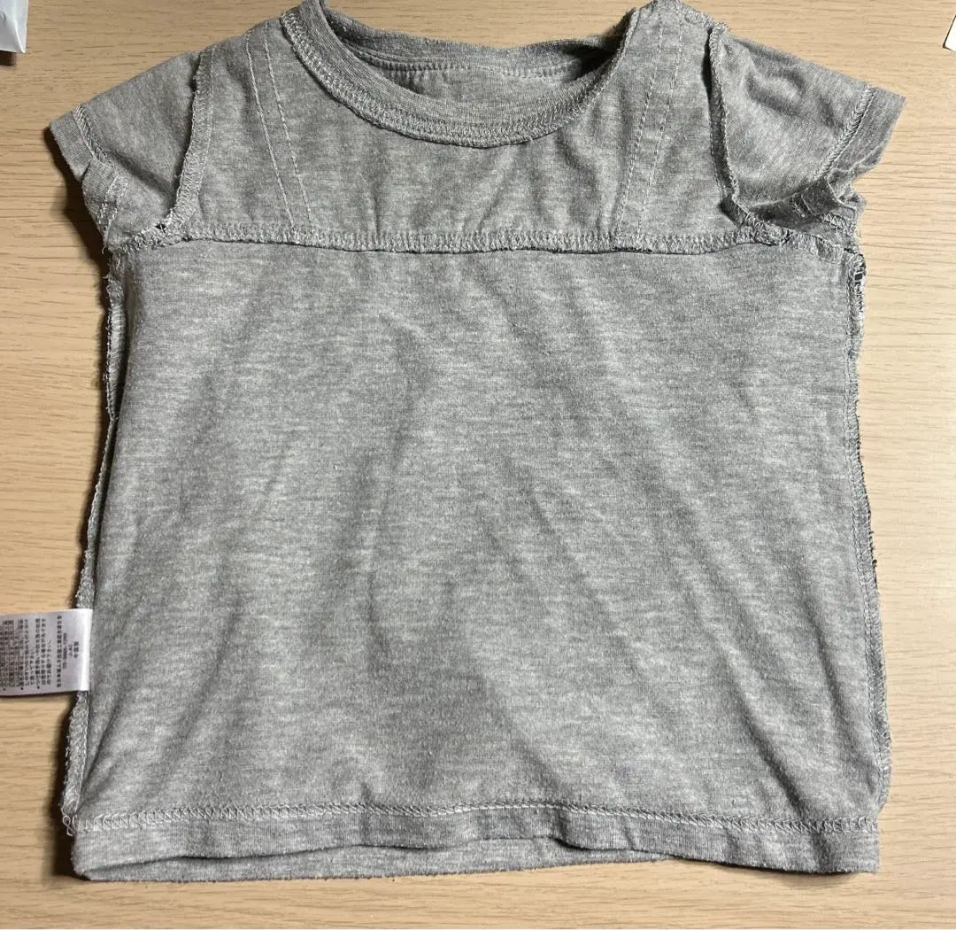 Camiseta, ropa de bebé talla 90, estampado de flores, cuadros, gris, gris