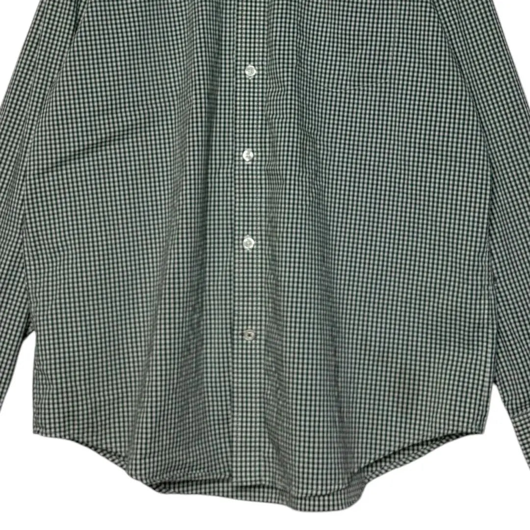 USA vintage clothing IZOD Gingham check shirt Green L Button-down embroidery