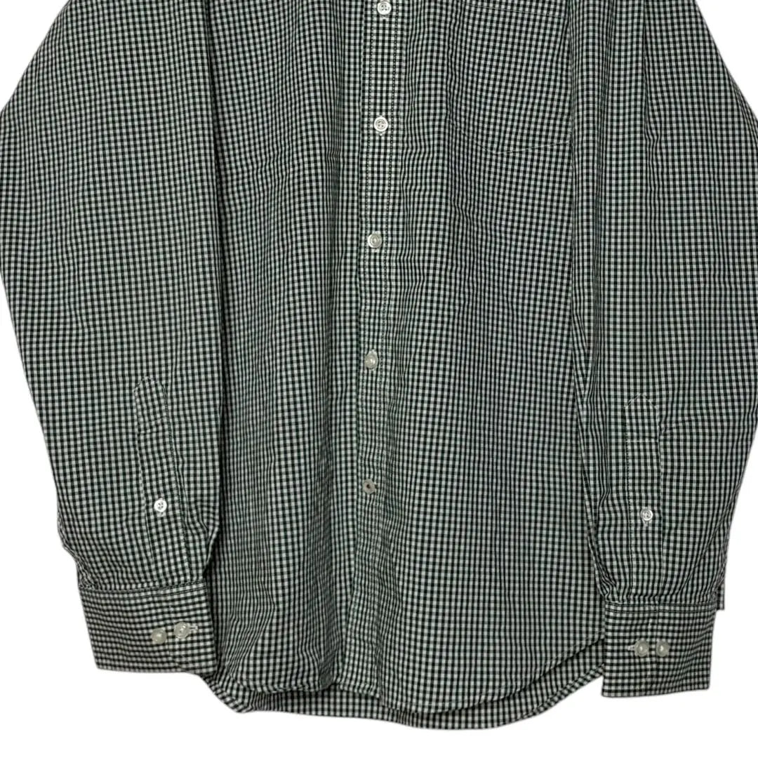 USA vintage clothing IZOD Gingham check shirt Green L Button-down embroidery