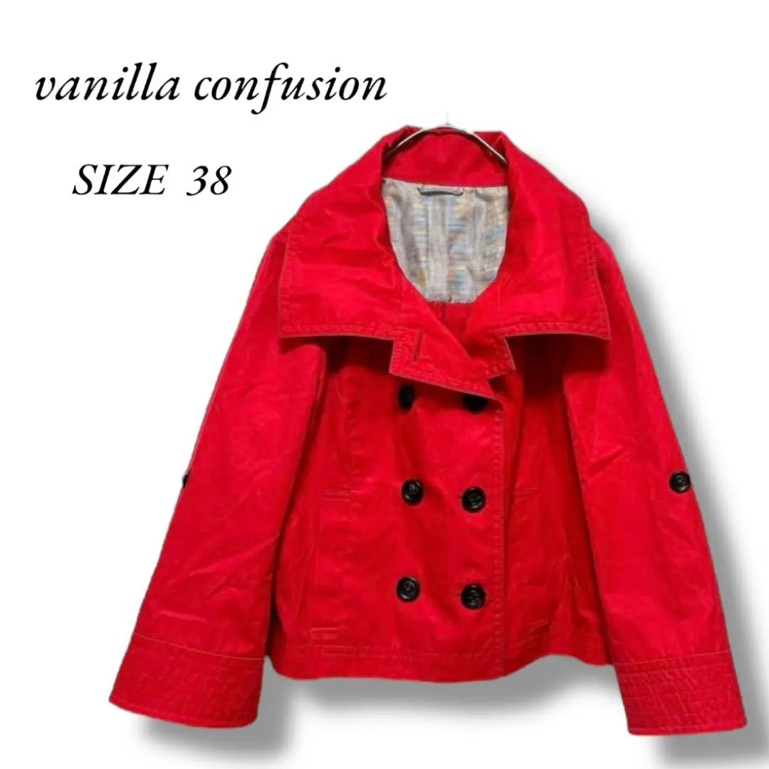 Vanilla Confusion Trench Coat Short Length Double Spring Clothes Red M