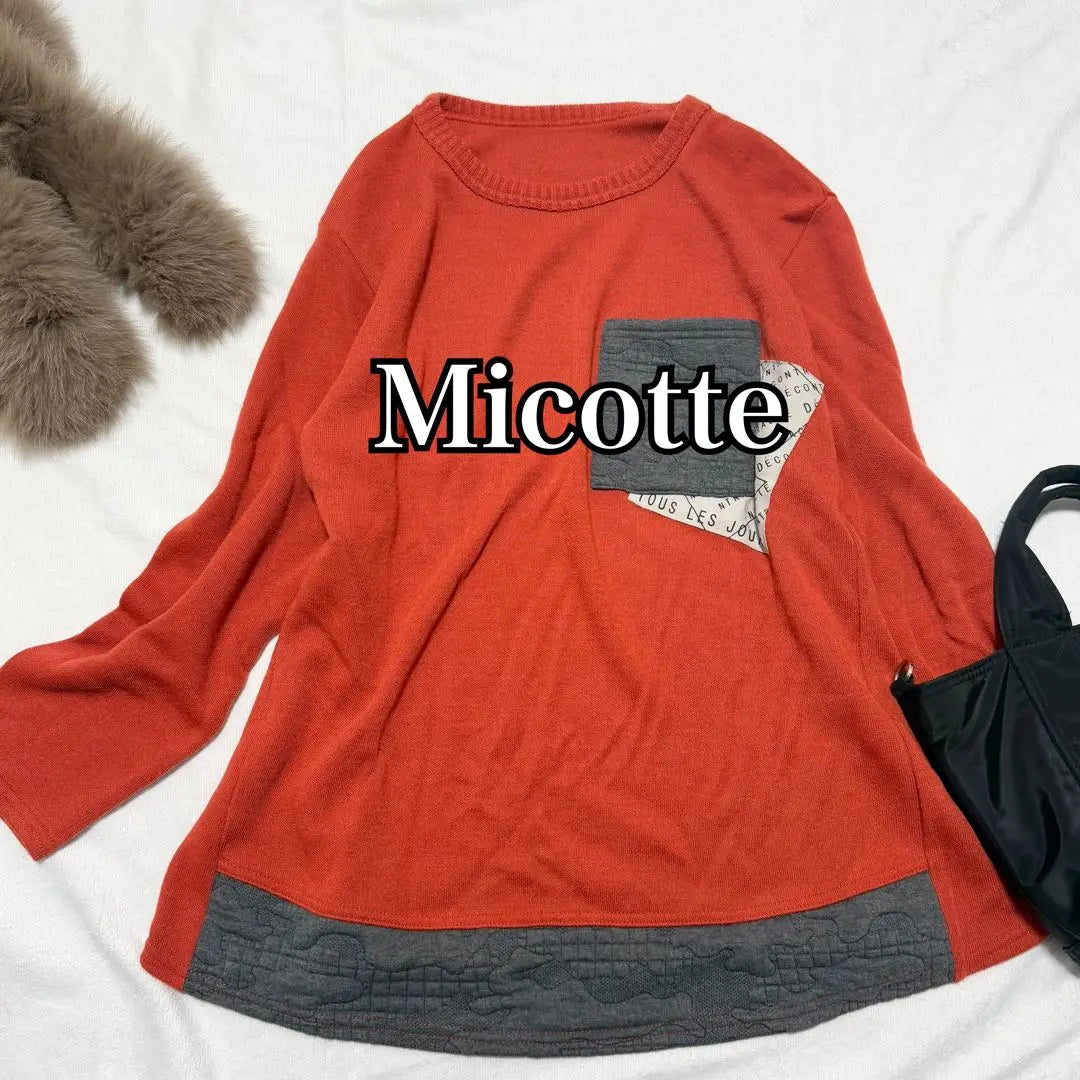 Good quality ☆ MICOTTE Mikotte Made in Japan Patchwork with wool knit pocket | 良品☆Micotte ミコッテ 日本製ウールニット ポケット付 パッチワーク