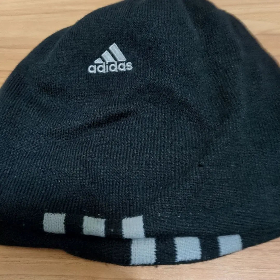 adidas black knit hat is one size fits all