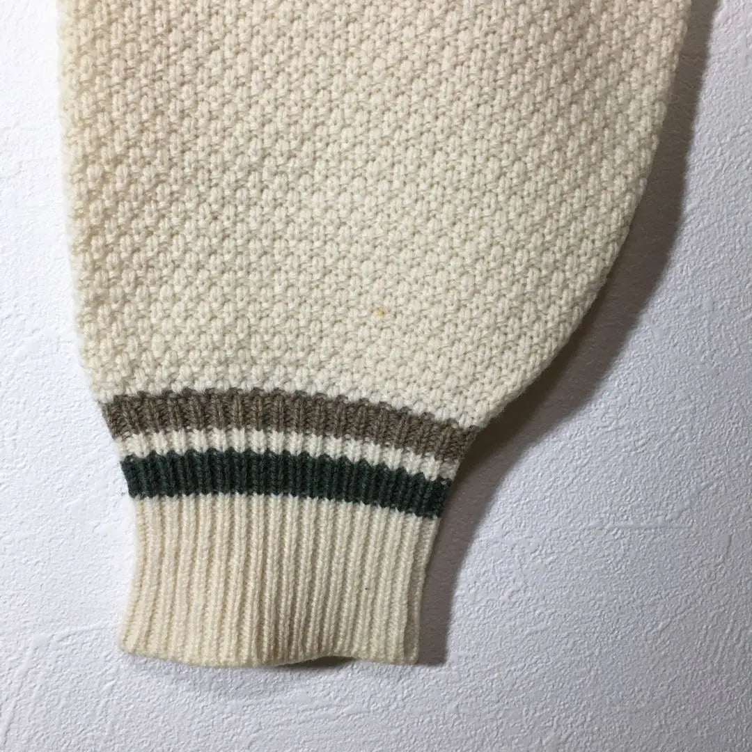 [Used clothing for unique style] Trusaldi Luxurious embroidered knit Ivory sweater Men's L | 【個性派古着】トラサルディ　豪華刺繍入りニット　アイボリーセーター　メンズＬ