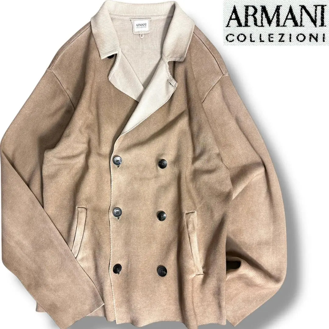 J7408 Hermosa chaqueta de punto doble teñida en prenda de Armani Colézzoni