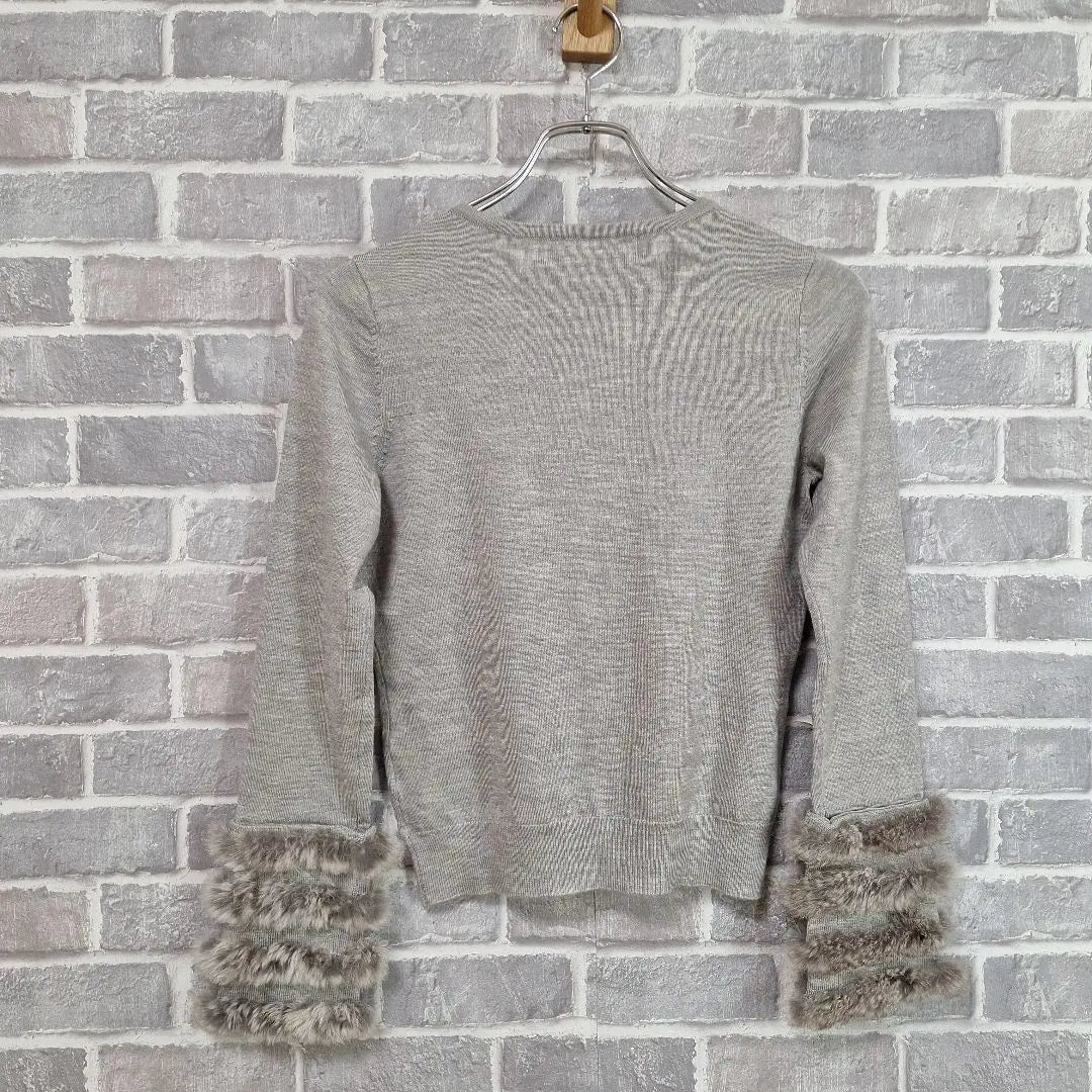 PETIT MAISON Knit Cardigan Four Sleevitable Wool | Petit Maison　ニットカーディガン　毛皮スリーブ　ラビット　ウール