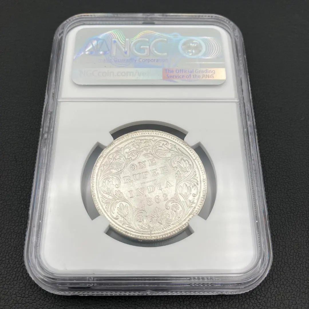 Highly Appraised British India 1862 MS62 Victoria Rupee Silver Coin Wion | 高鑑定 英領インド 1862年 MS62 ヴィクトリア ルピー銀貨 ワイオン