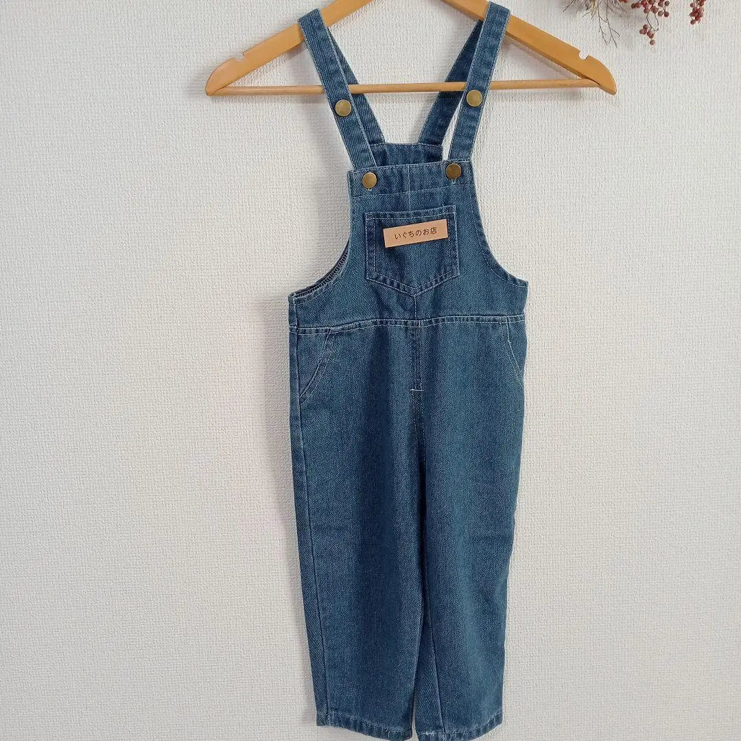 100cm Kids Denim Overalls Overalls Boys Girls Adjustable | 100㎝　キッズ　デニムサロペット　オーバーオール　男の子　女の子　調整可能