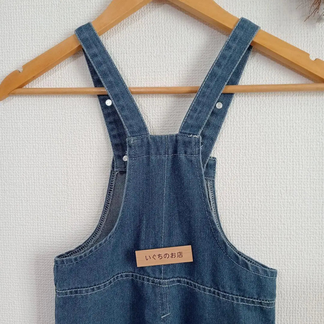 100cm Kids Denim Overalls Overalls Boys Girls Adjustable | 100㎝　キッズ　デニムサロペット　オーバーオール　男の子　女の子　調整可能