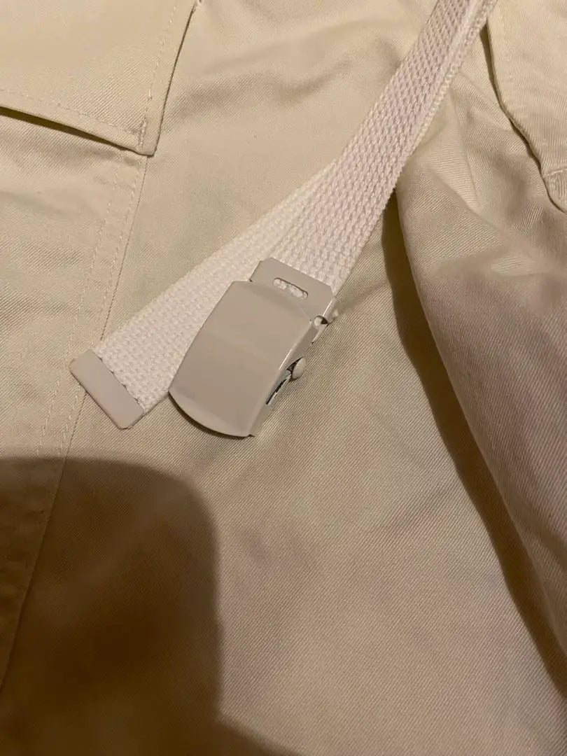 Spring/Summer Belt Cargo Pants Parachute Pants Cotton White