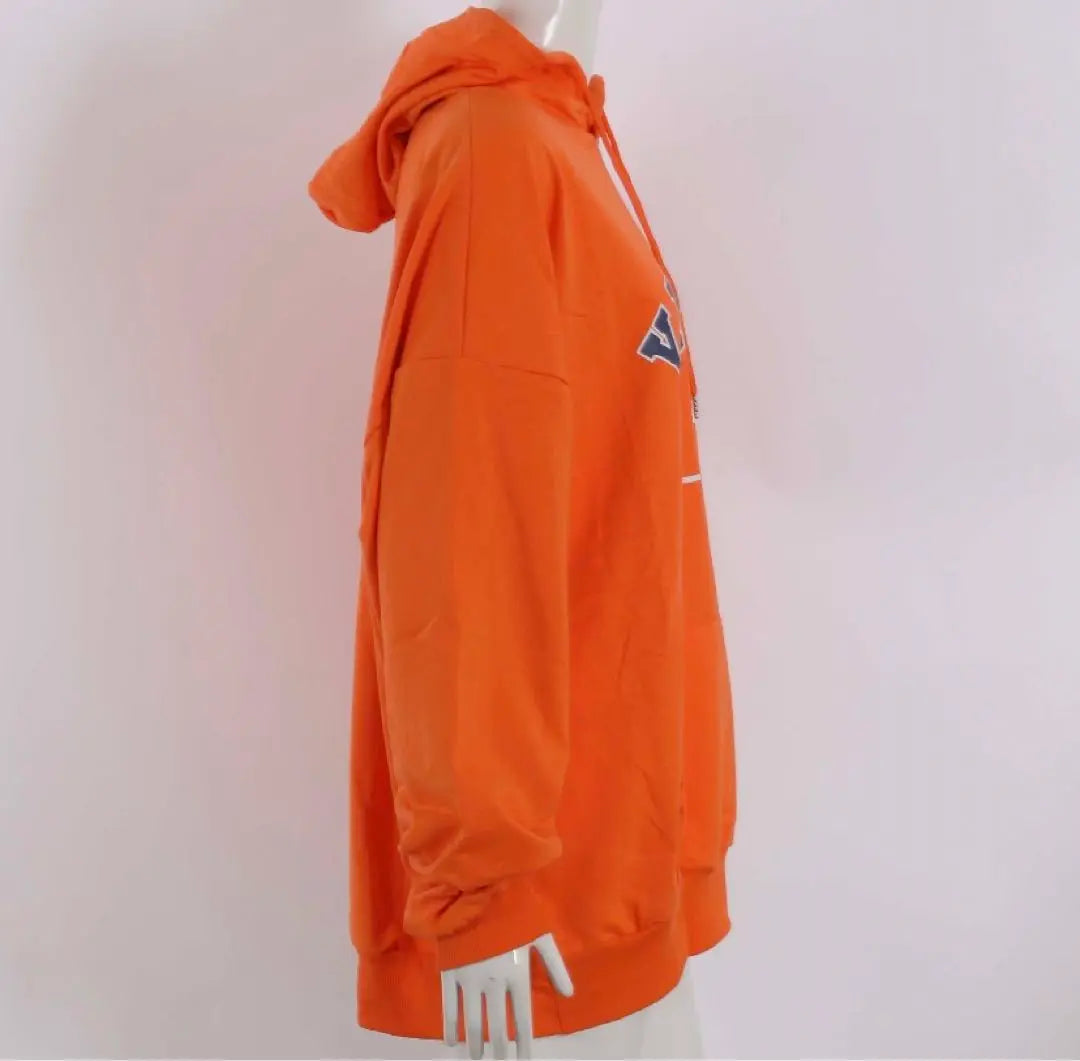 [New and unused] Oversized logo pullover for women, orange