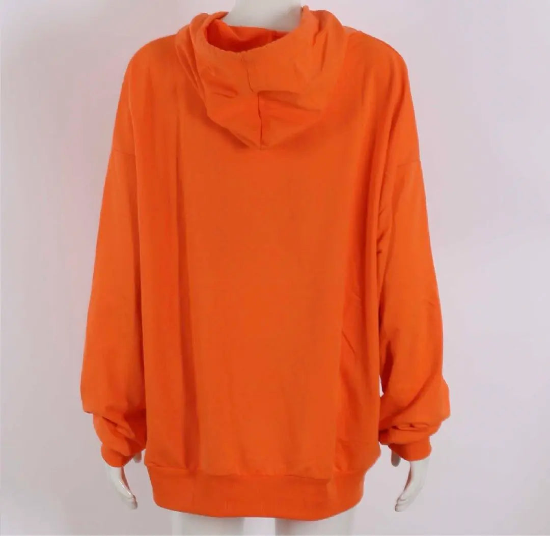 [New and unused] Oversized logo pullover for women, orange