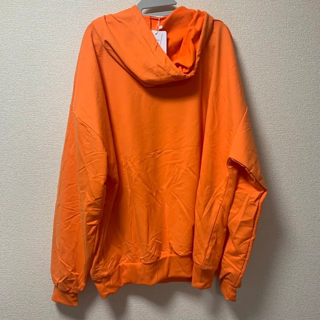 [New and unused] Oversized logo pullover for women, orange