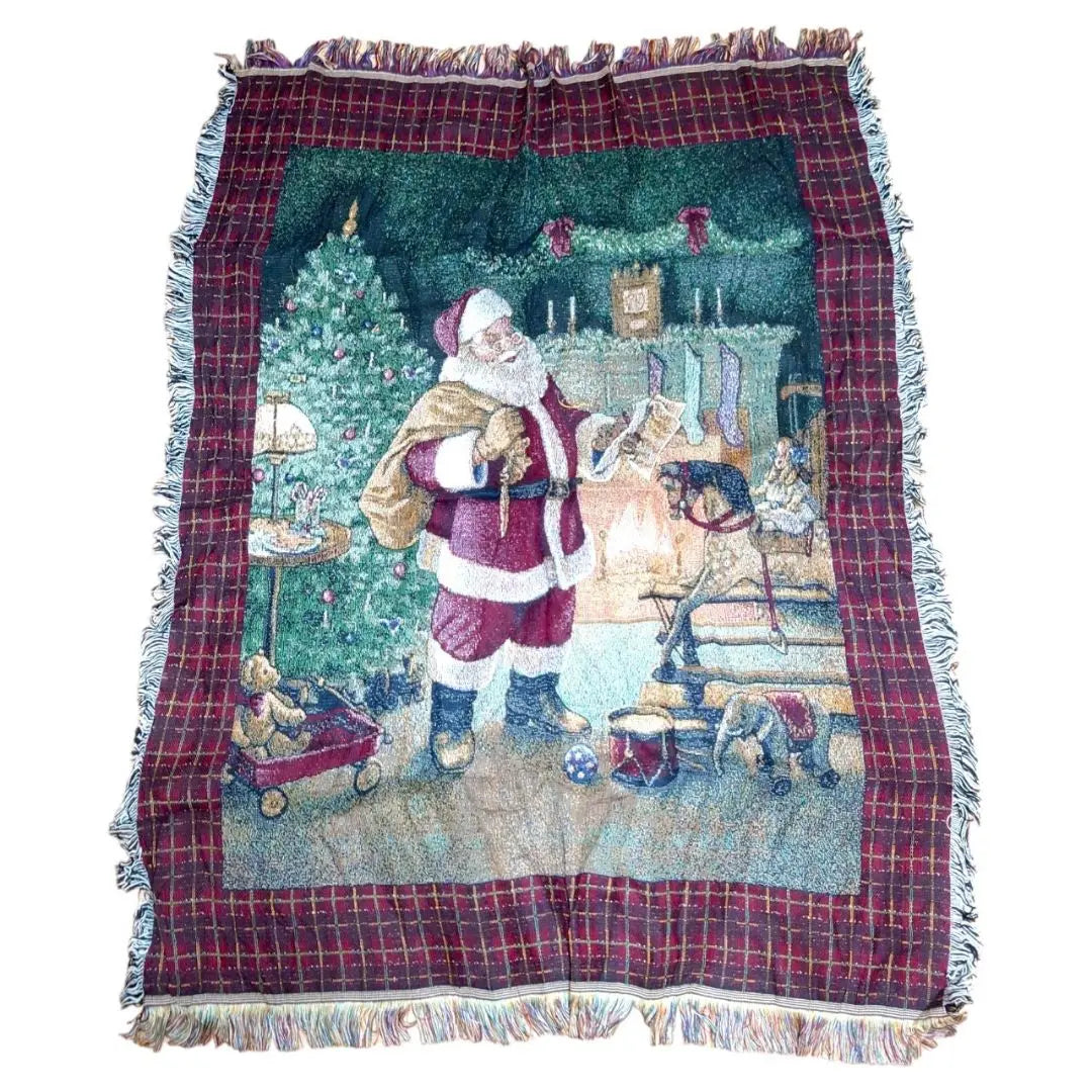 vintage rug carpet multi-cover, Christmas, Santa Claus 228