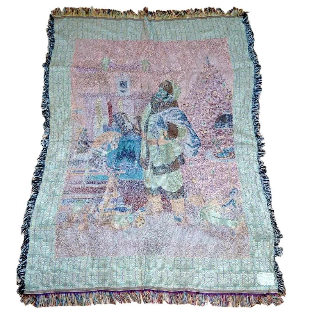 vintage rug carpet multi-cover, Christmas, Santa Claus 228