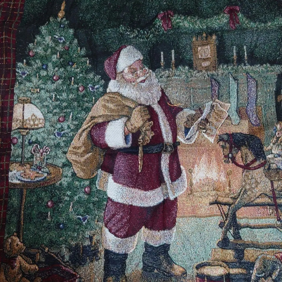 vintage rug carpet multi-cover, Christmas, Santa Claus 228