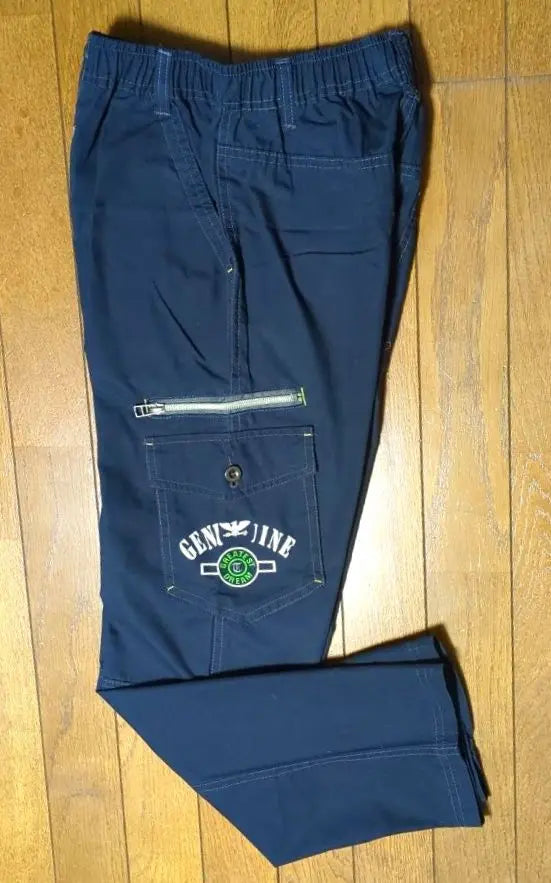 Navy long pants 160 with zipper pocket